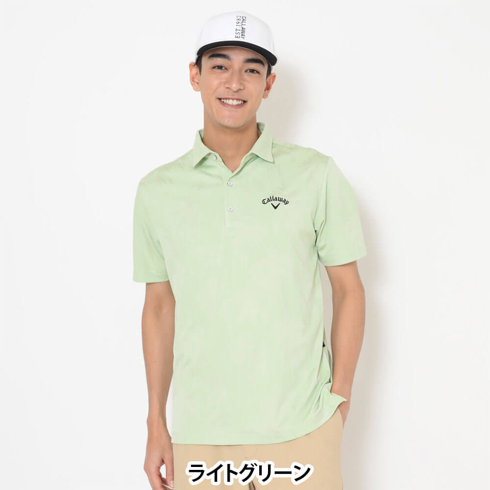 キャロウェイ Callaway　メンズ ヤシの木柄 同色ジャカード 半袖 ポロシャツ C26134115　2026年モデル 画像12(ALT)