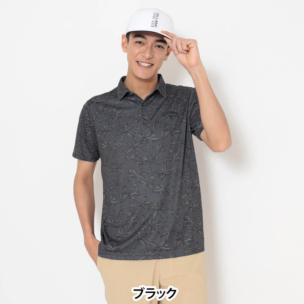 キャロウェイ Callaway　メンズ -3℃裏クール ヤシの木総柄 半袖 ポロシャツ C26134121　2026年モデル 画像2(ALT)