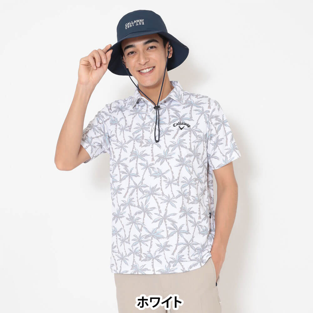キャロウェイ Callaway　メンズ -3℃裏クール ヤシの木総柄 半袖 ポロシャツ C26134121　2026年モデル 画像8(ALT)