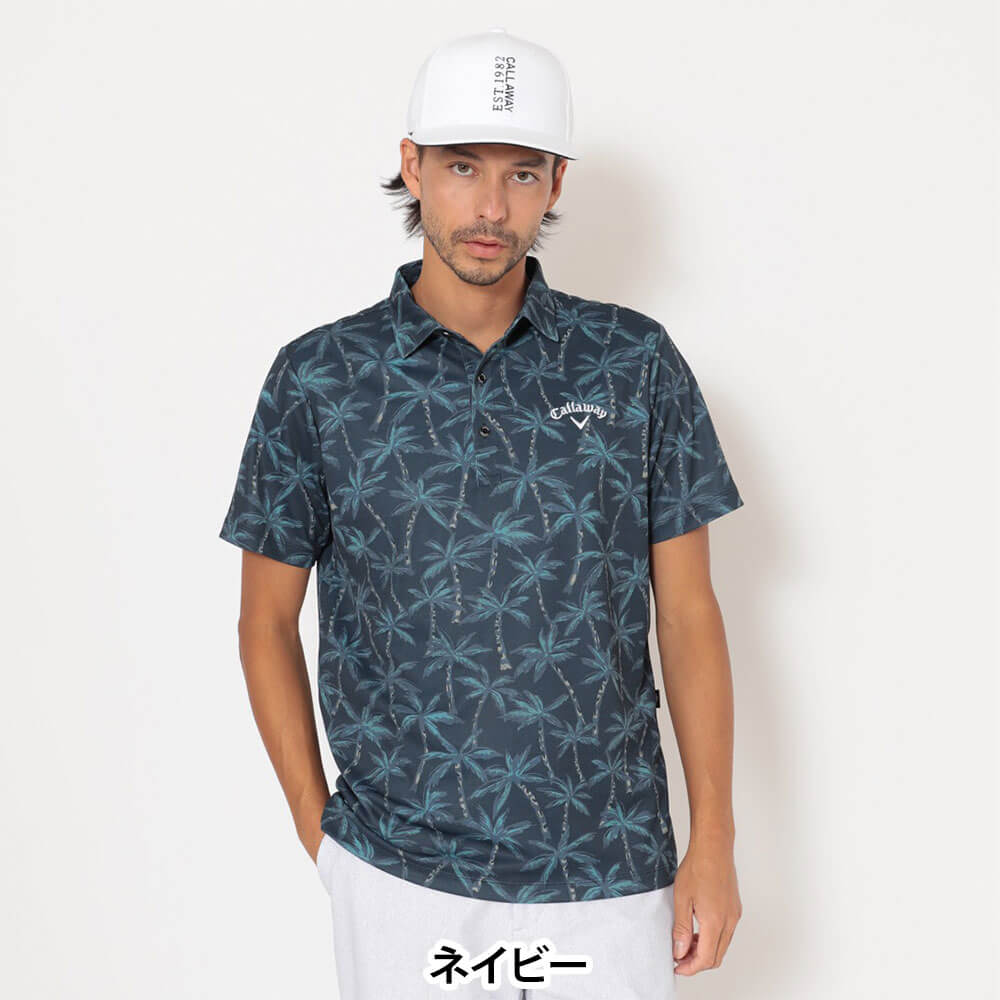 キャロウェイ Callaway　メンズ -3℃裏クール ヤシの木総柄 半袖 ポロシャツ C26134121　2026年モデル 画像11(ALT)