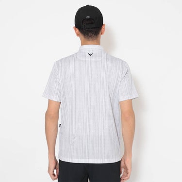 キャロウェイ Callaway　メンズ かざあなメッシュ ストライプ総柄 半袖 ポロシャツ C26134124　2026年モデル 画像3(ALT)