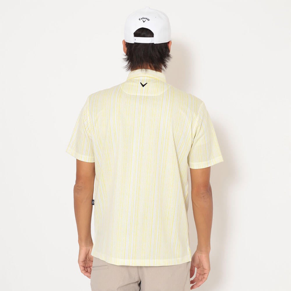 キャロウェイ Callaway　メンズ かざあなメッシュ ストライプ総柄 半袖 ポロシャツ C26134124　2026年モデル 画像6(ALT)