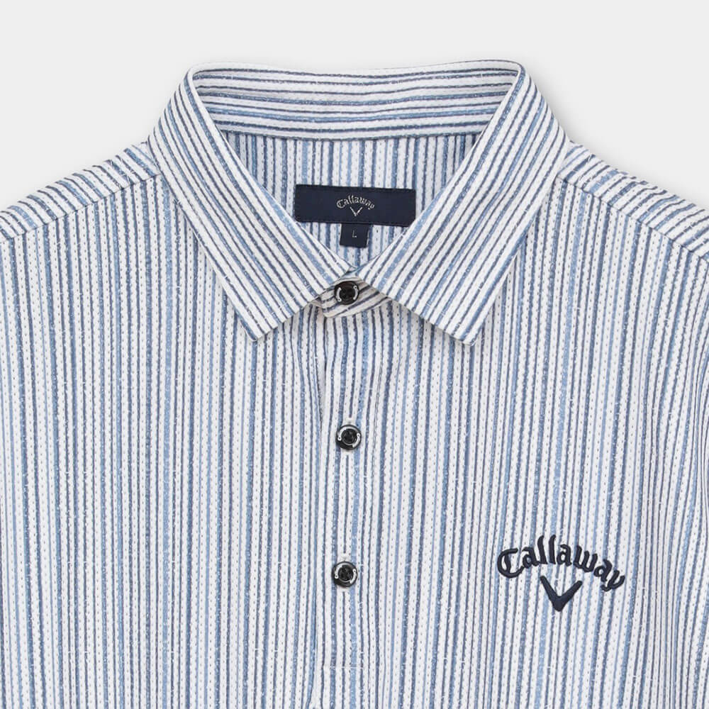 キャロウェイ Callaway　メンズ かざあなメッシュ ストライプ総柄 半袖 ポロシャツ C26134124　2026年モデル 画像14(ALT)