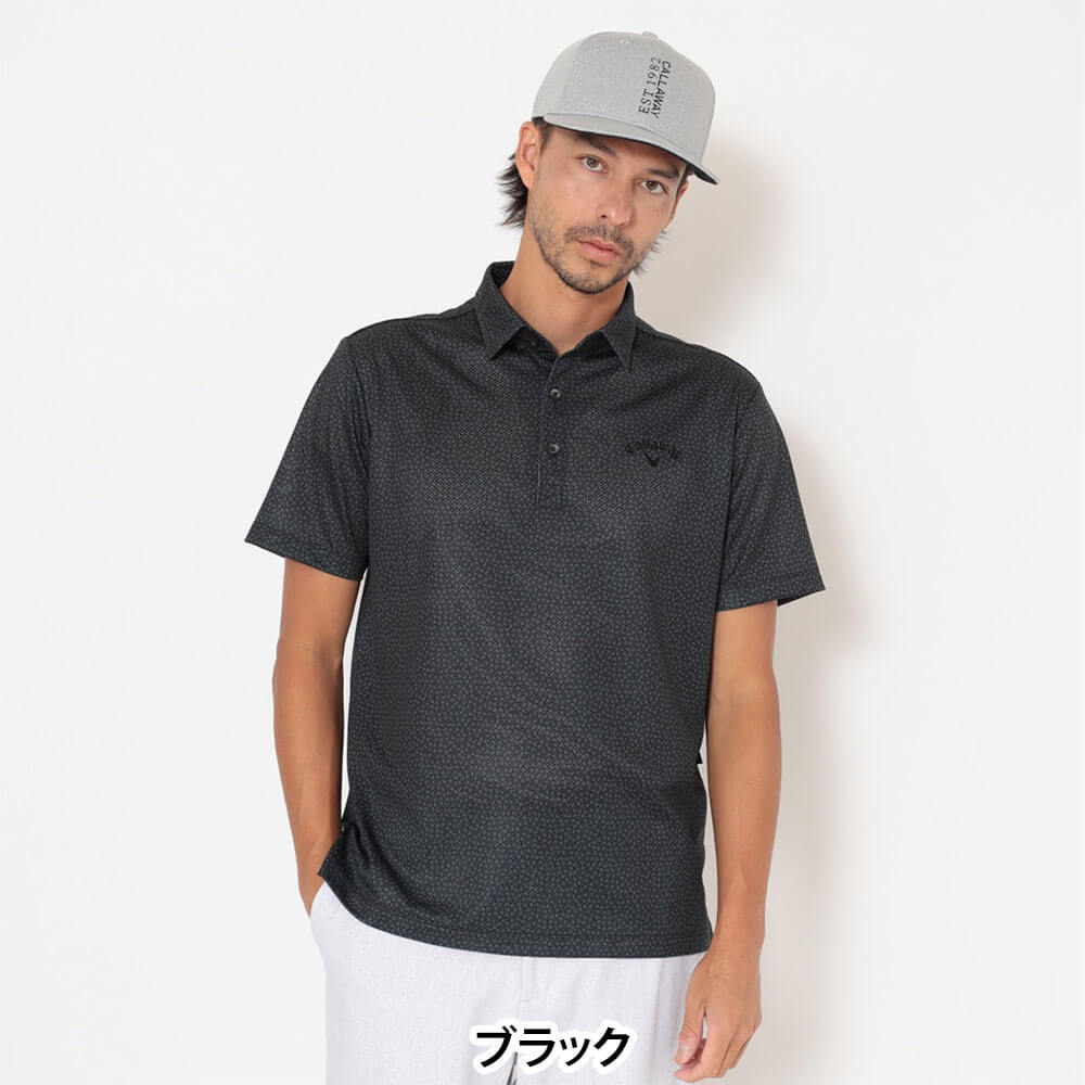 キャロウェイ Callaway メンズ かざあなメッシュ 小ヤシの木総柄 半袖 ポロシャツ C26134125 2026年モデル
