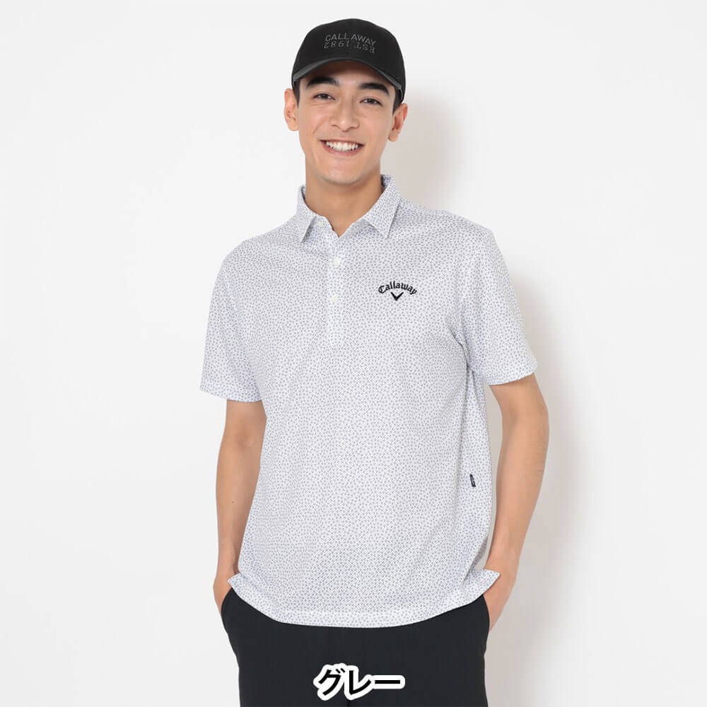 キャロウェイ Callaway　メンズ かざあなメッシュ 小ヤシの木総柄 半袖 ポロシャツ C26134125　2026年モデル 画像5(ALT)