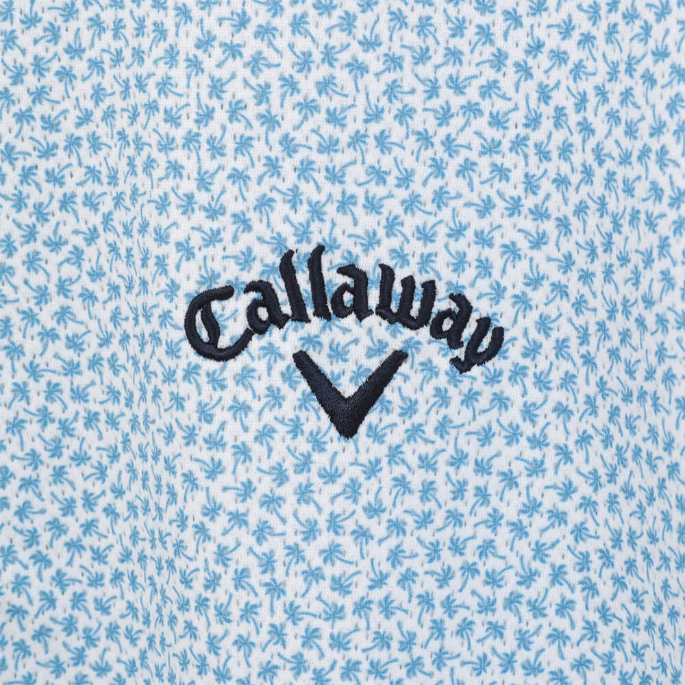 キャロウェイ Callaway メンズ かざあなメッシュ 小ヤシの木総柄 半袖