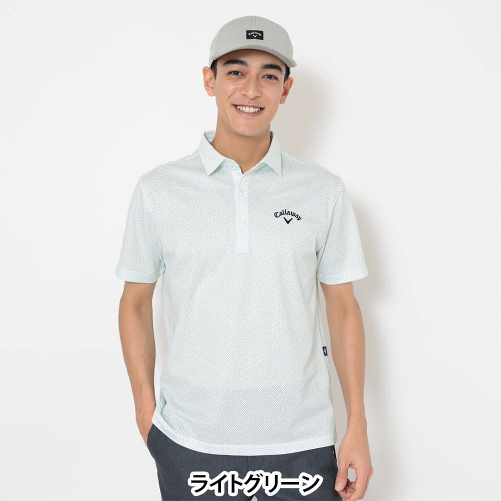 キャロウェイ Callaway メンズ かざあなメッシュ 小ヤシの木総柄 半袖