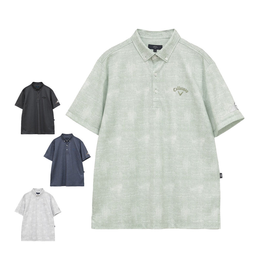 キャロウェイ Callaway　メンズ かざあなメッシュ シャンブレー柄 半袖 ポロシャツ C26134127　2026年モデル