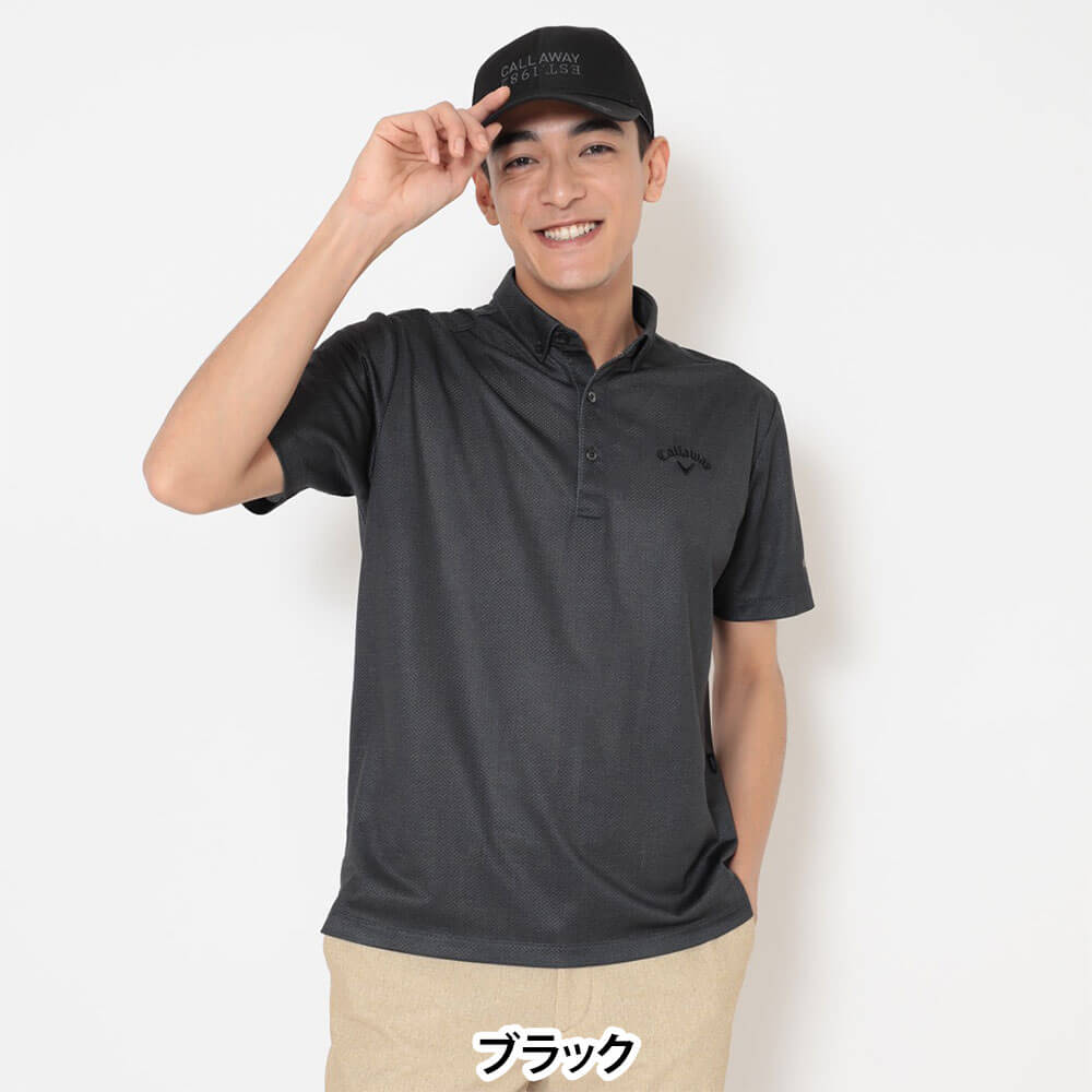 キャロウェイ Callaway メンズ かざあなメッシュ シャンブレー柄 半袖