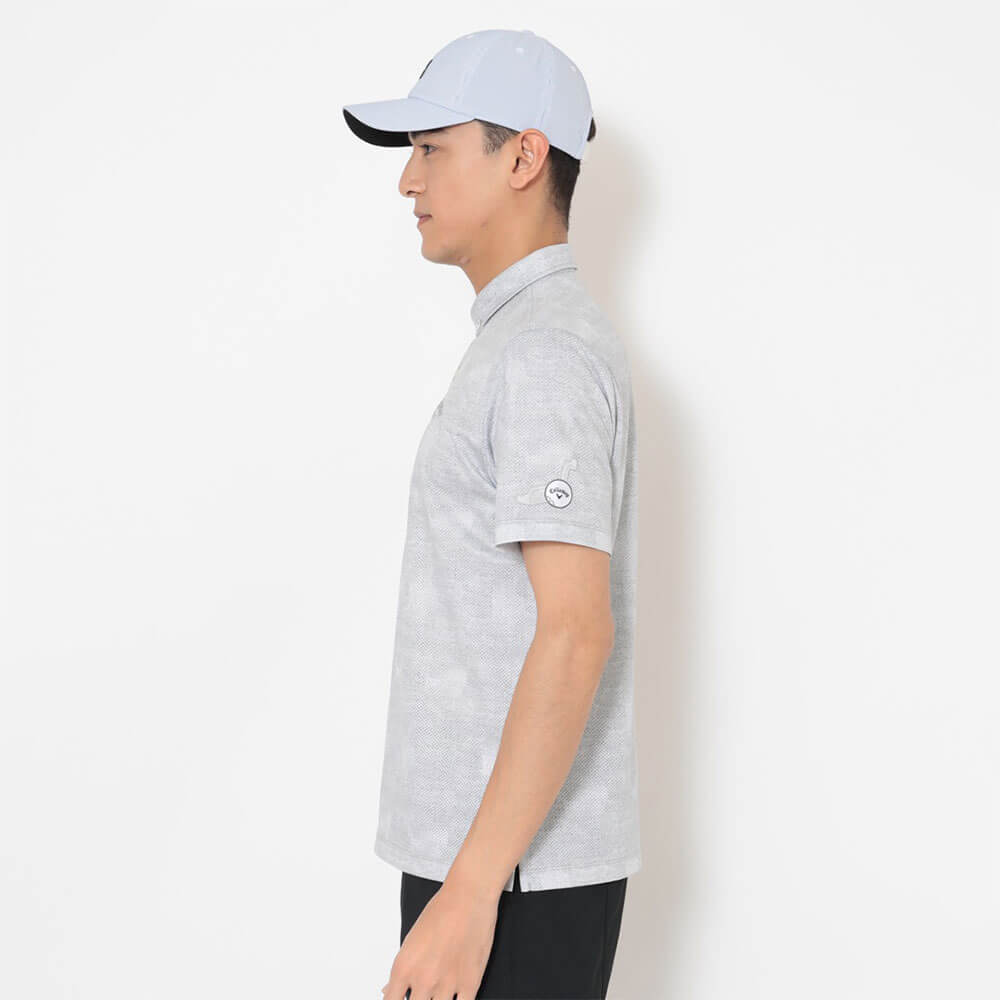 キャロウェイ Callaway メンズ かざあなメッシュ シャンブレー柄 半袖