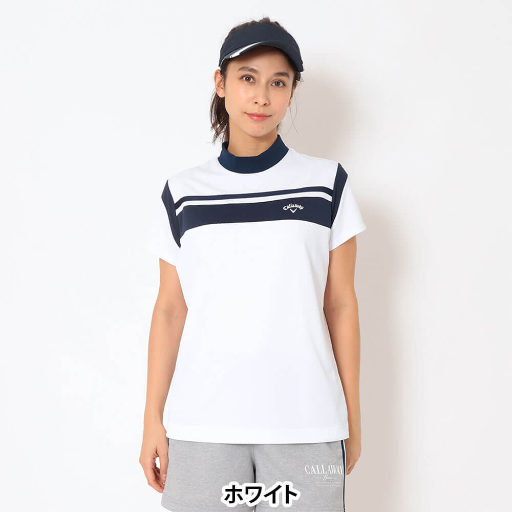 キャロウェイ Callaway　レディース ワッフル 半袖 モックネック シャツ C26134202　2026年モデル 画像5(ALT)