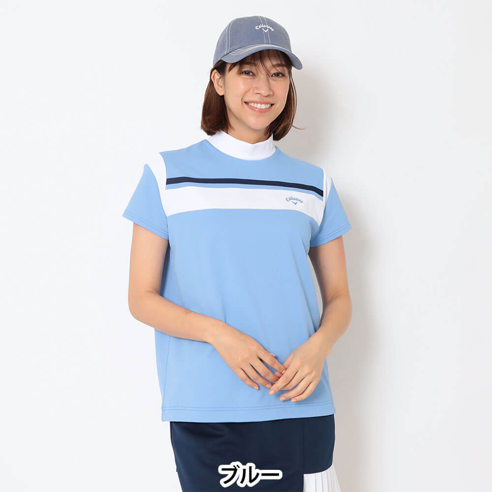 キャロウェイ Callaway　レディース ワッフル 半袖 モックネック シャツ C26134202　2026年モデル 画像8(ALT)