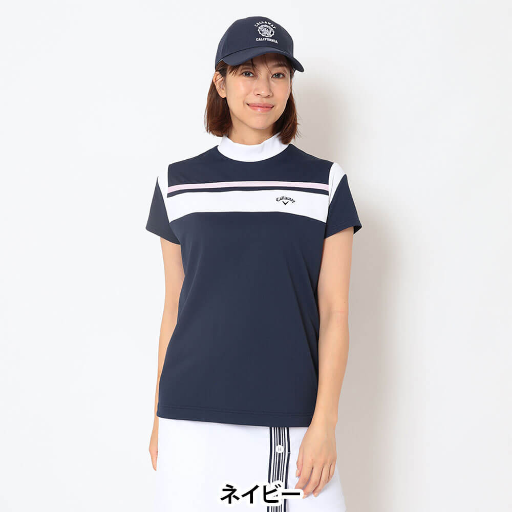 キャロウェイ Callaway　レディース ワッフル 半袖 モックネック シャツ C26134202　2026年モデル 画像13(ALT)
