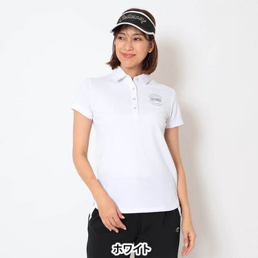キャロウェイ Callaway　レディース ストライプ ジャカード 半袖 ポロシャツ C26134203　2026年モデル 画像2(ALT)