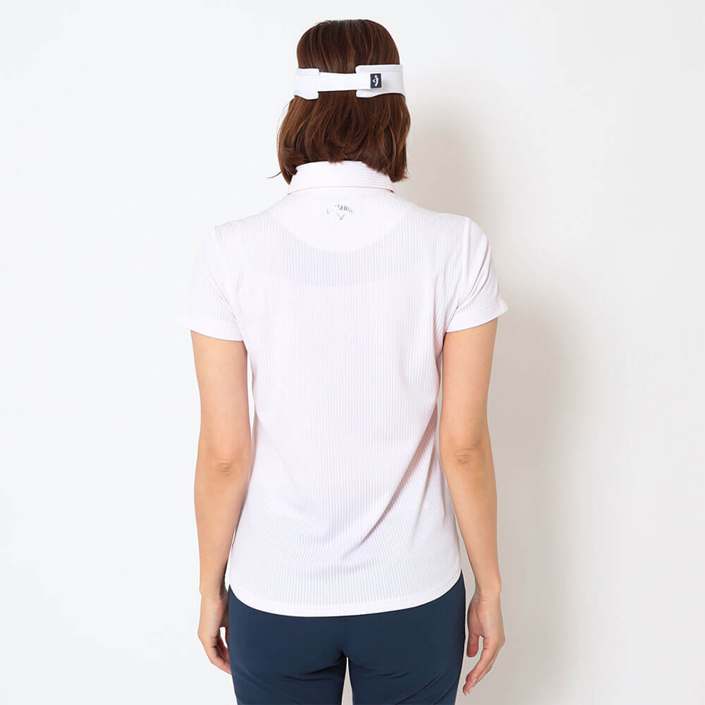 キャロウェイ Callaway　レディース ストライプ ジャカード 半袖 ポロシャツ C26134203　2026年モデル 画像6(ALT)
