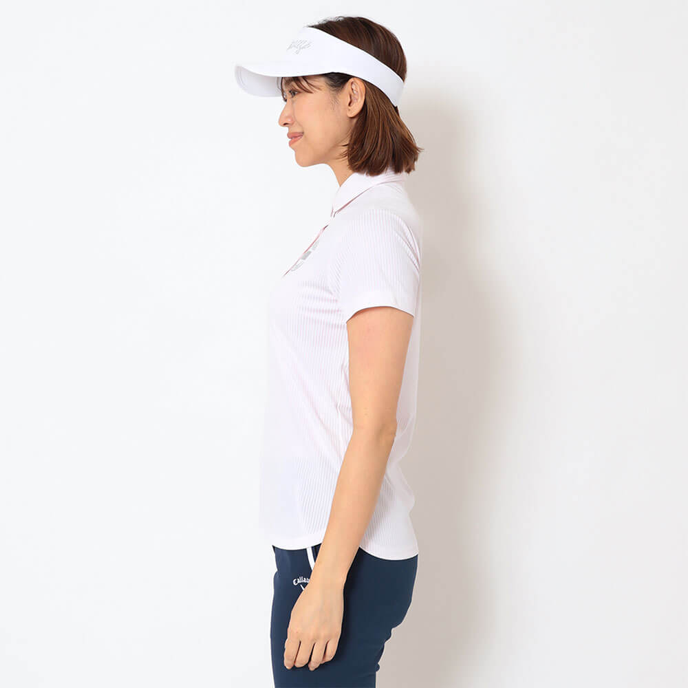 キャロウェイ Callaway　レディース ストライプ ジャカード 半袖 ポロシャツ C26134203　2026年モデル 画像7(ALT)