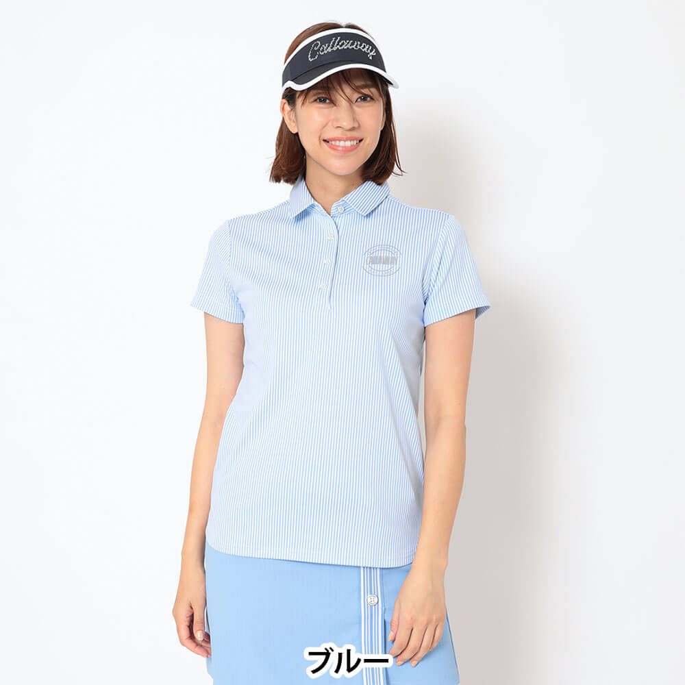 キャロウェイ Callaway　レディース ストライプ ジャカード 半袖 ポロシャツ C26134203　2026年モデル 画像10(ALT)