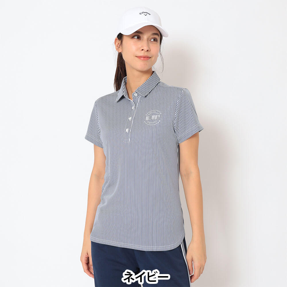 キャロウェイ Callaway　レディース ストライプ ジャカード 半袖 ポロシャツ C26134203　2026年モデル 画像13(ALT)