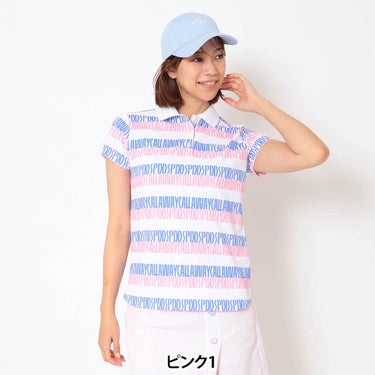 キャロウェイ Callaway　レディース レタードプリント 鹿の子 半袖 ポロシャツ C26134204　2026年モデル 画像2(ALT)