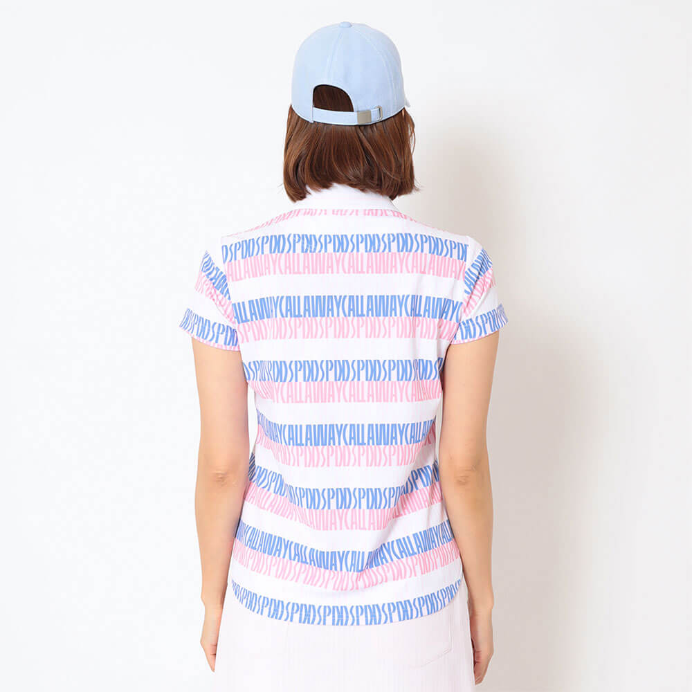 キャロウェイ Callaway　レディース レタードプリント 鹿の子 半袖 ポロシャツ C26134204　2026年モデル 画像3(ALT)