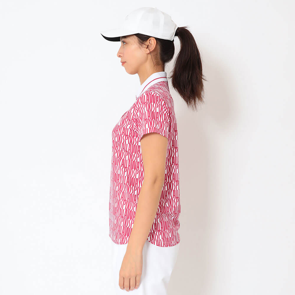 キャロウェイ Callaway　レディース レタードプリント 鹿の子 半袖 ポロシャツ C26134204　2026年モデル 画像7(ALT)