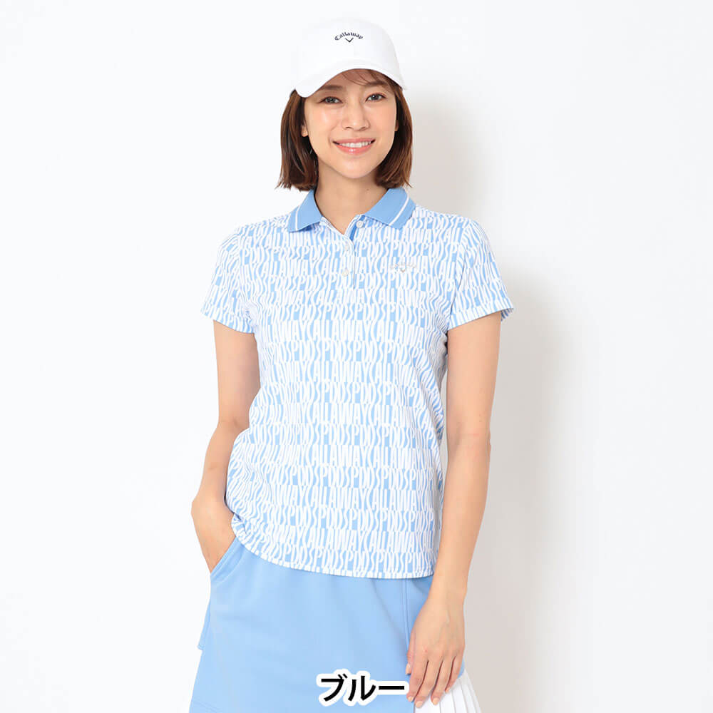 キャロウェイ Callaway　レディース レタードプリント 鹿の子 半袖 ポロシャツ C26134204　2026年モデル 画像8(ALT)