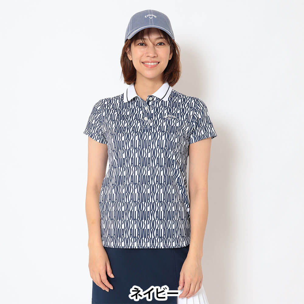 キャロウェイ Callaway　レディース レタードプリント 鹿の子 半袖 ポロシャツ C26134204　2026年モデル 画像12(ALT)