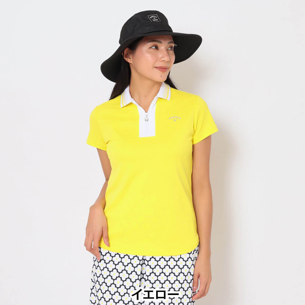 キャロウェイ Callaway　レディース 裏クール 半袖 ハーフジップ シャツ C26134205　2026年モデル 画像10(ALT)