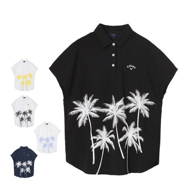 キャロウェイ Callaway　レディース ヤシの木プリント 半袖 リラックス ポロシャツ C26134212　2026年モデル