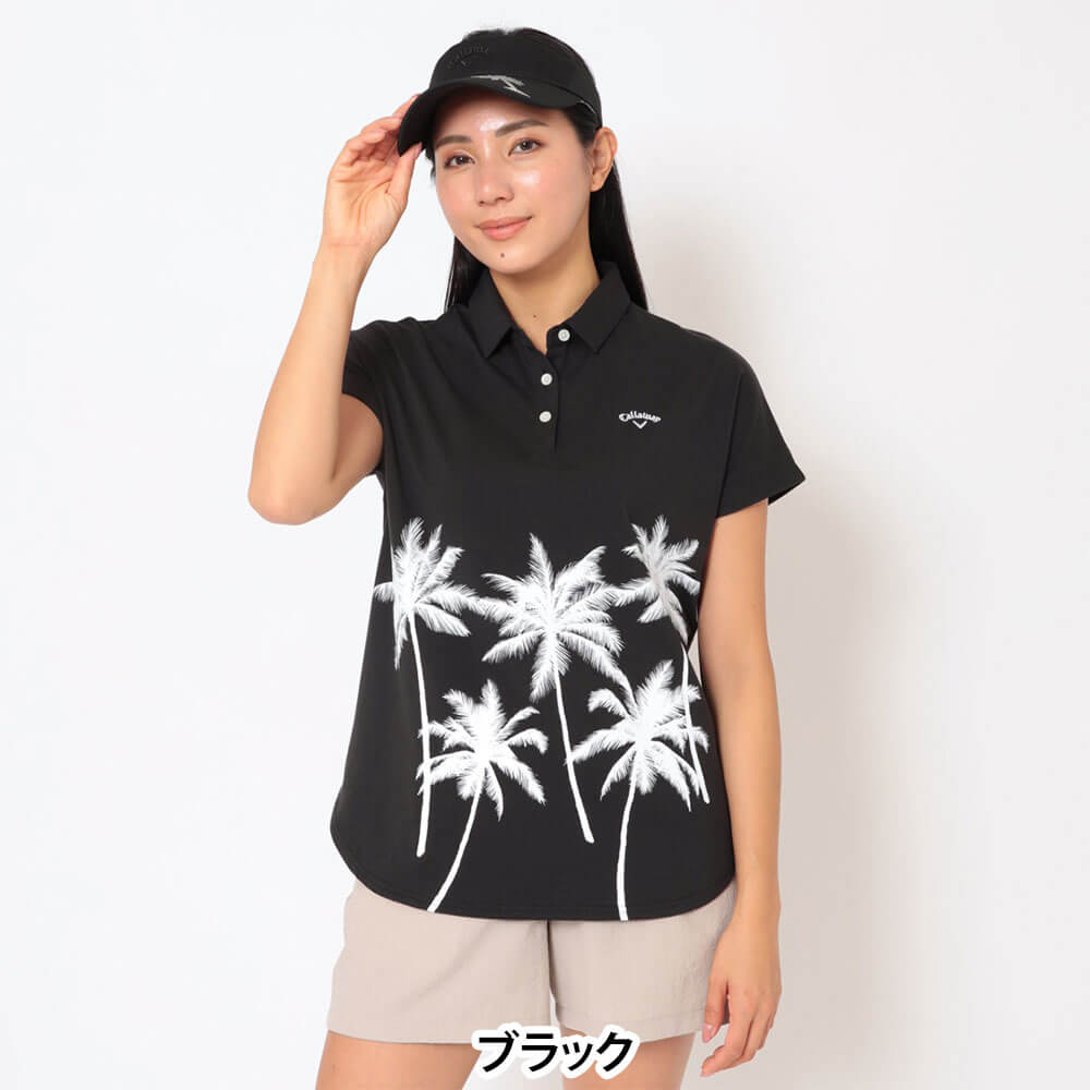 キャロウェイ Callaway　レディース ヤシの木プリント 半袖 リラックス ポロシャツ C26134212　2026年モデル 画像2(ALT)