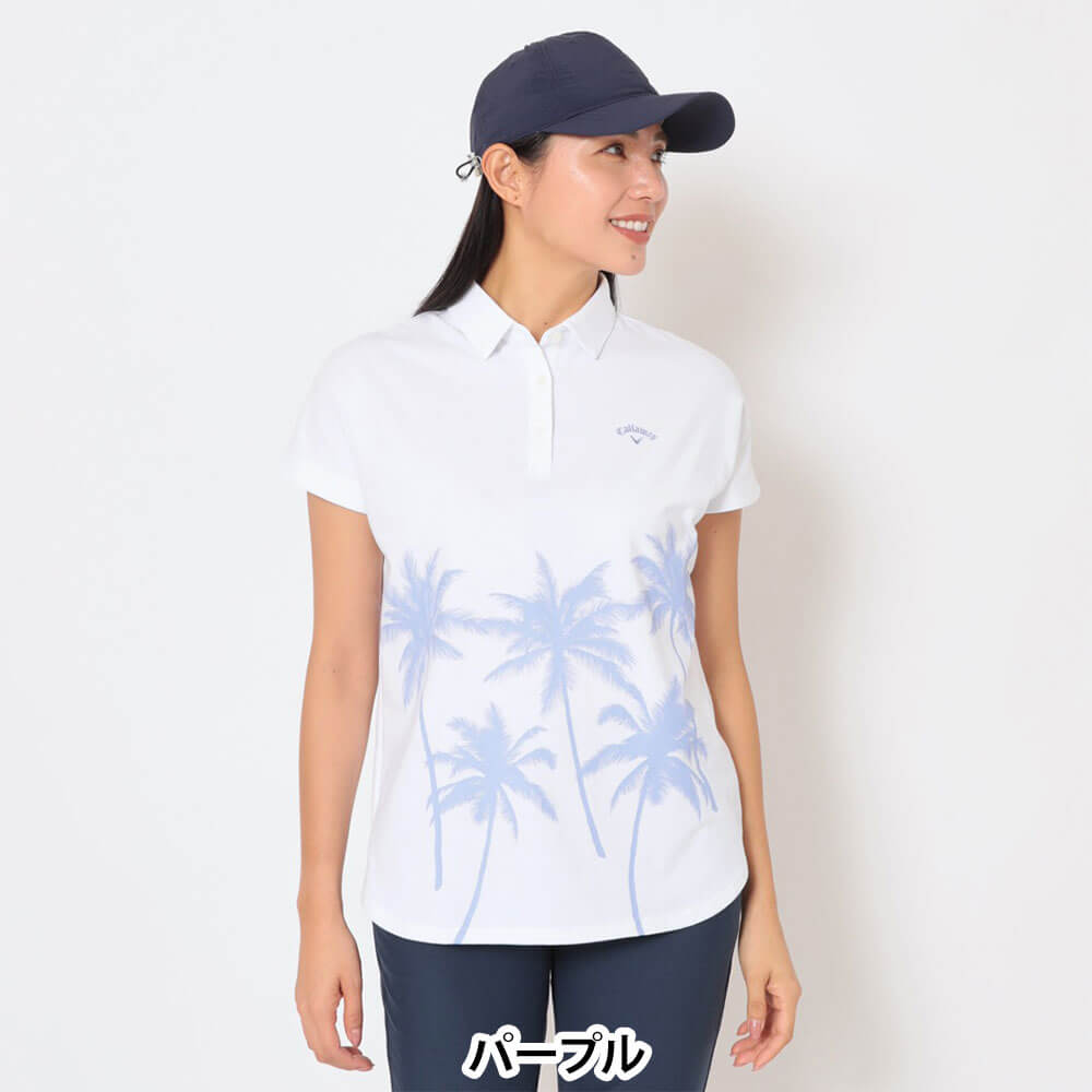 キャロウェイ Callaway　レディース ヤシの木プリント 半袖 リラックス ポロシャツ C26134212　2026年モデル 画像11(ALT)