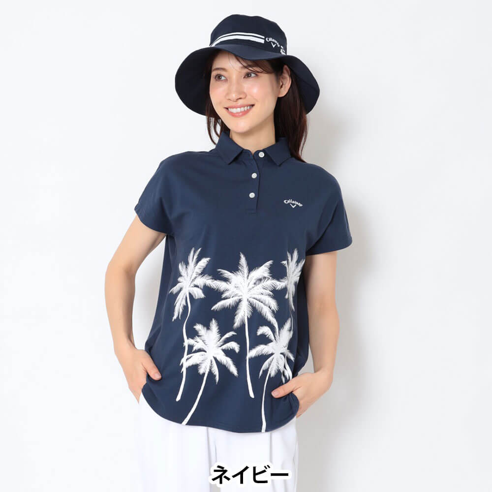 キャロウェイ Callaway　レディース ヤシの木プリント 半袖 リラックス ポロシャツ C26134212　2026年モデル 画像16(ALT)
