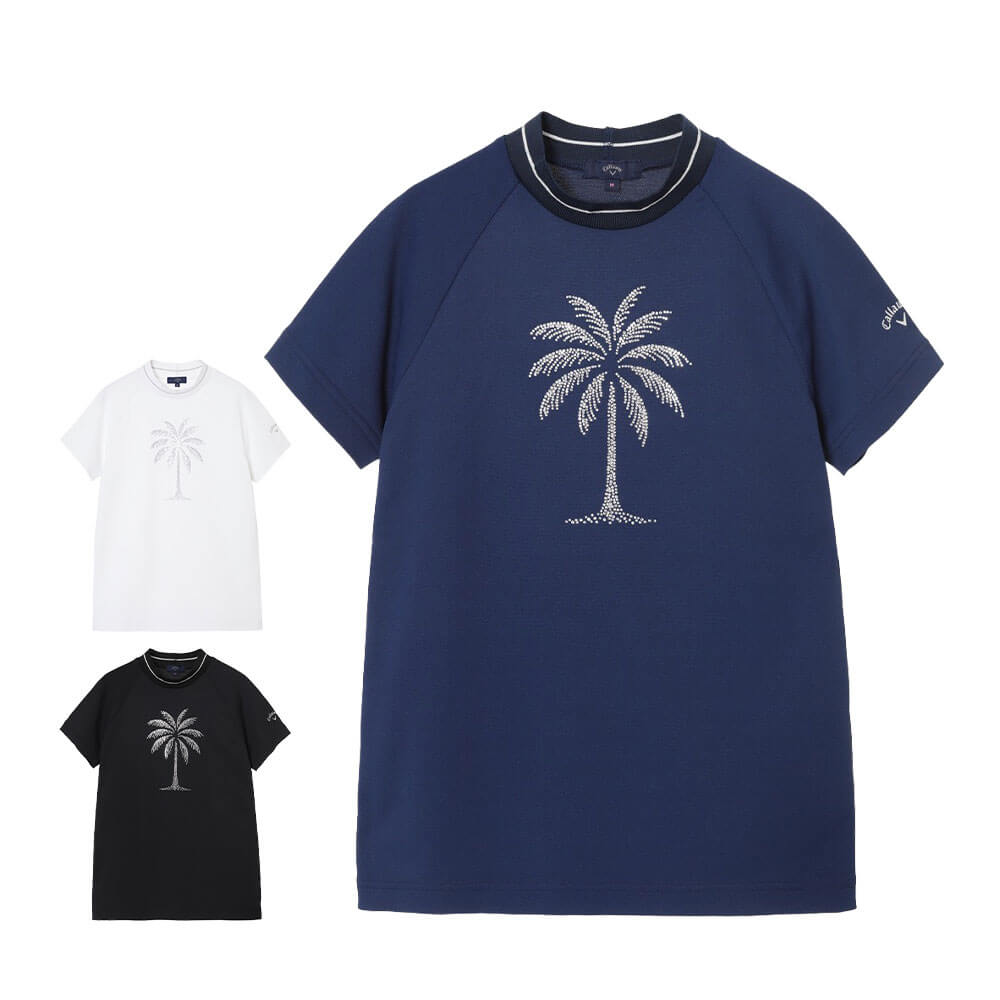 キャロウェイ Callaway　レディース ラインストーン付 半袖 モックネック シャツ C26134214　2026年モデル