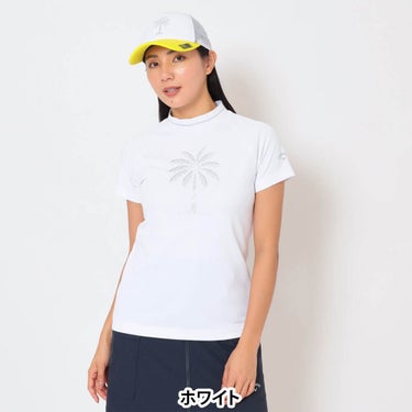 キャロウェイ Callaway　レディース ラインストーン付 半袖 モックネック シャツ C26134214　2026年モデル 画像8(ALT)