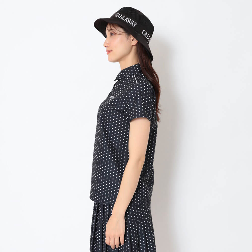キャロウェイ Callaway　レディース かざあなメッシュ ドットプリント 半袖 ポロシャツ C26134216　2026年モデル 画像4(ALT)