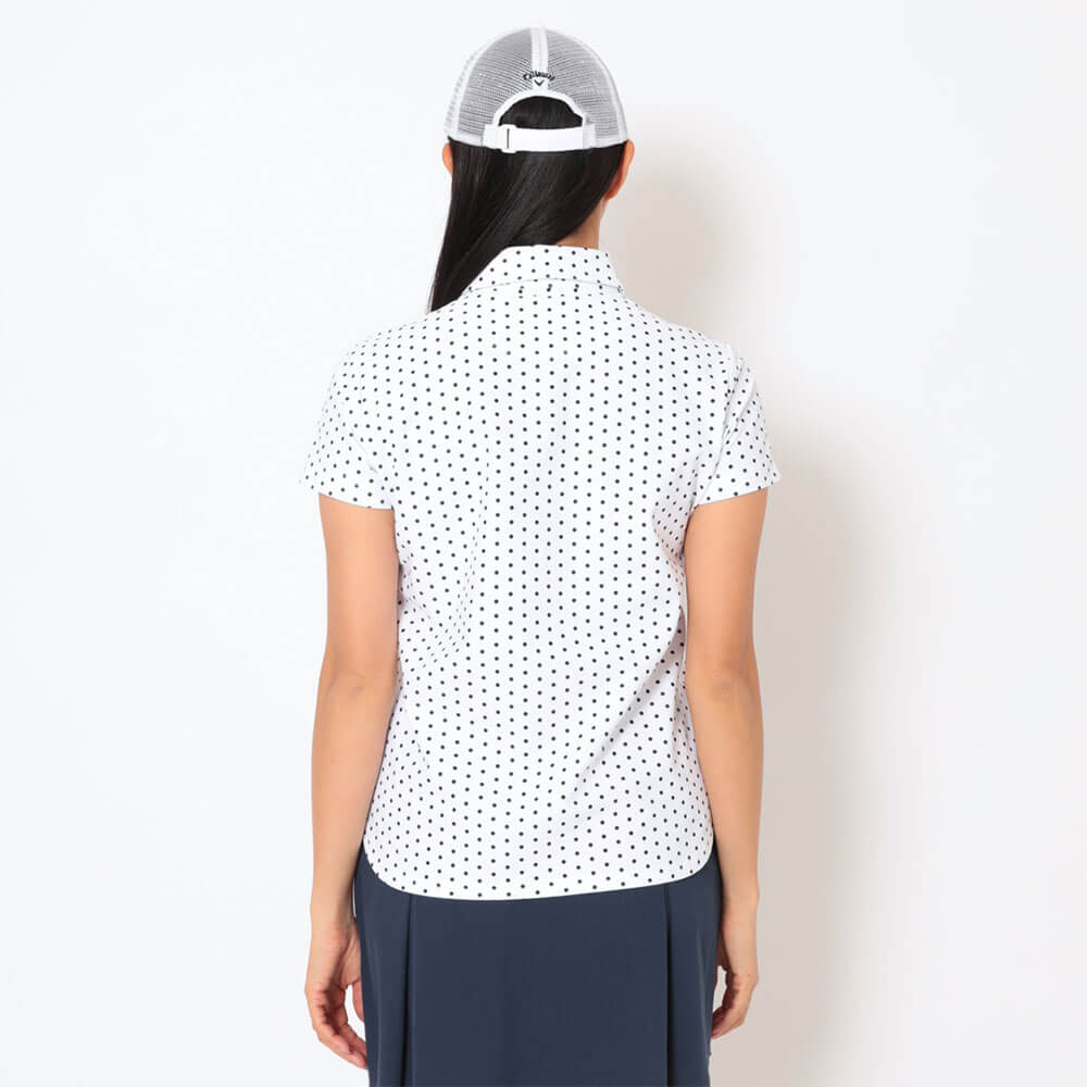 キャロウェイ Callaway　レディース かざあなメッシュ ドットプリント 半袖 ポロシャツ C26134216　2026年モデル 画像6(ALT)