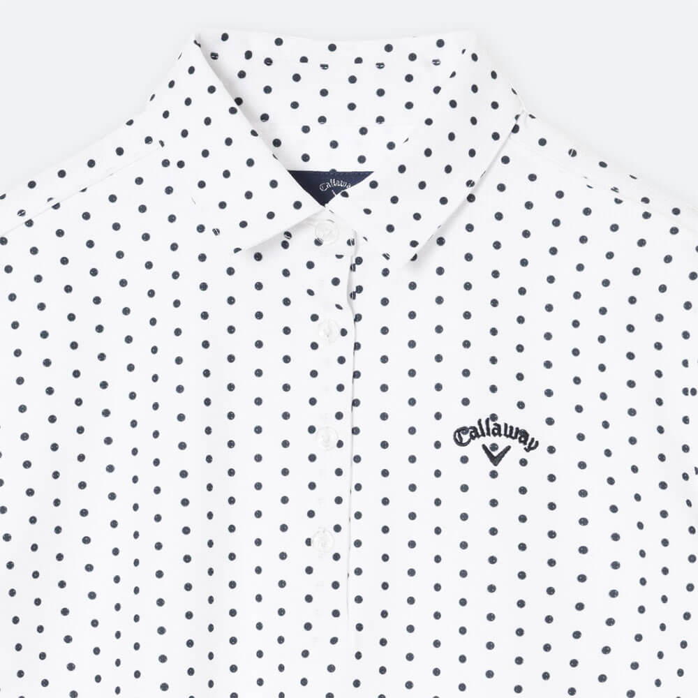 キャロウェイ Callaway　レディース かざあなメッシュ ドットプリント 半袖 ポロシャツ C26134216　2026年モデル 画像8(ALT)