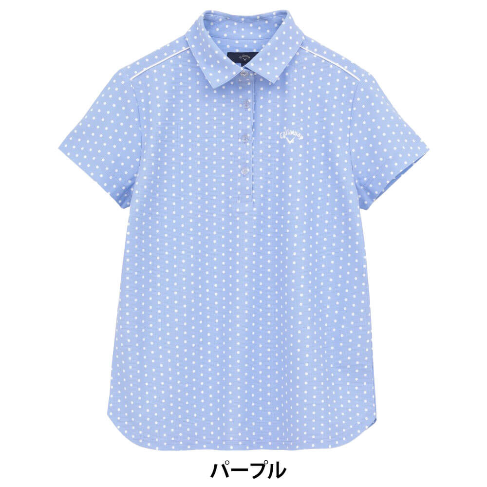 キャロウェイ Callaway　レディース かざあなメッシュ ドットプリント 半袖 ポロシャツ C26134216　2026年モデル 画像13(ALT)