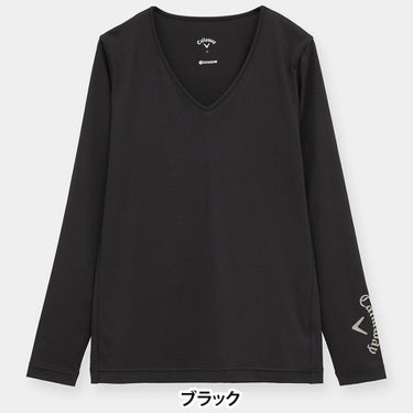 キャロウェイ Callaway　レディース クールコア 天竺 長袖 Uネック インナーシャツ C26932201　2026年モデル 画像2(ALT)