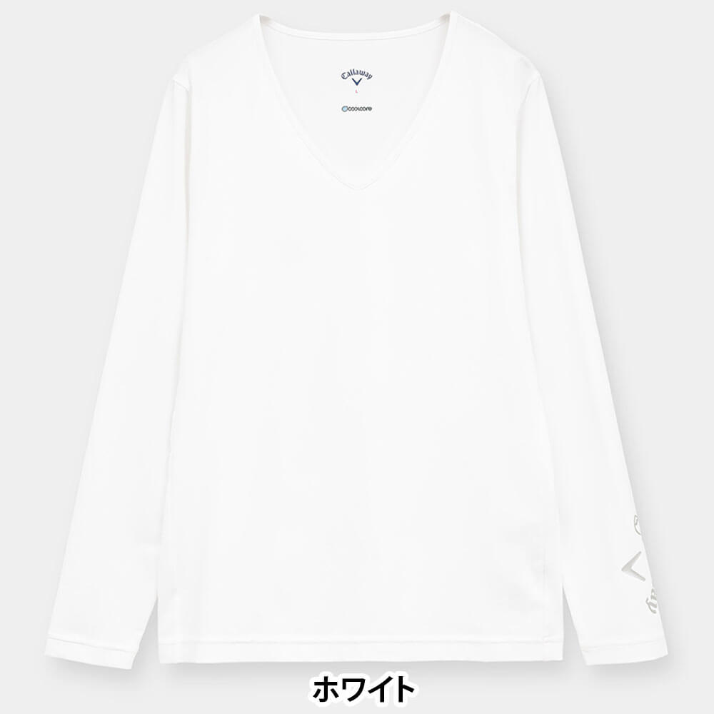 キャロウェイ Callaway　レディース クールコア 天竺 長袖 Uネック インナーシャツ C26932201　2026年モデル 画像6(ALT)
