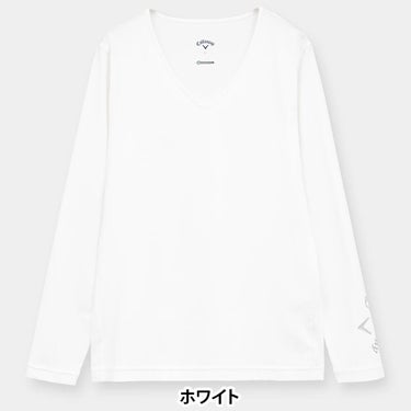 キャロウェイ Callaway　レディース クールコア 天竺 長袖 Uネック インナーシャツ C26932201　2026年モデル 画像6(ALT)