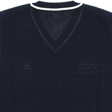 マンシングウェア Munsingwear　メンズ 背面メッシュ 編地切替 ロゴ刺繍 Vネック ニット ベスト MGMXJL82　2024年モデル 詳細3