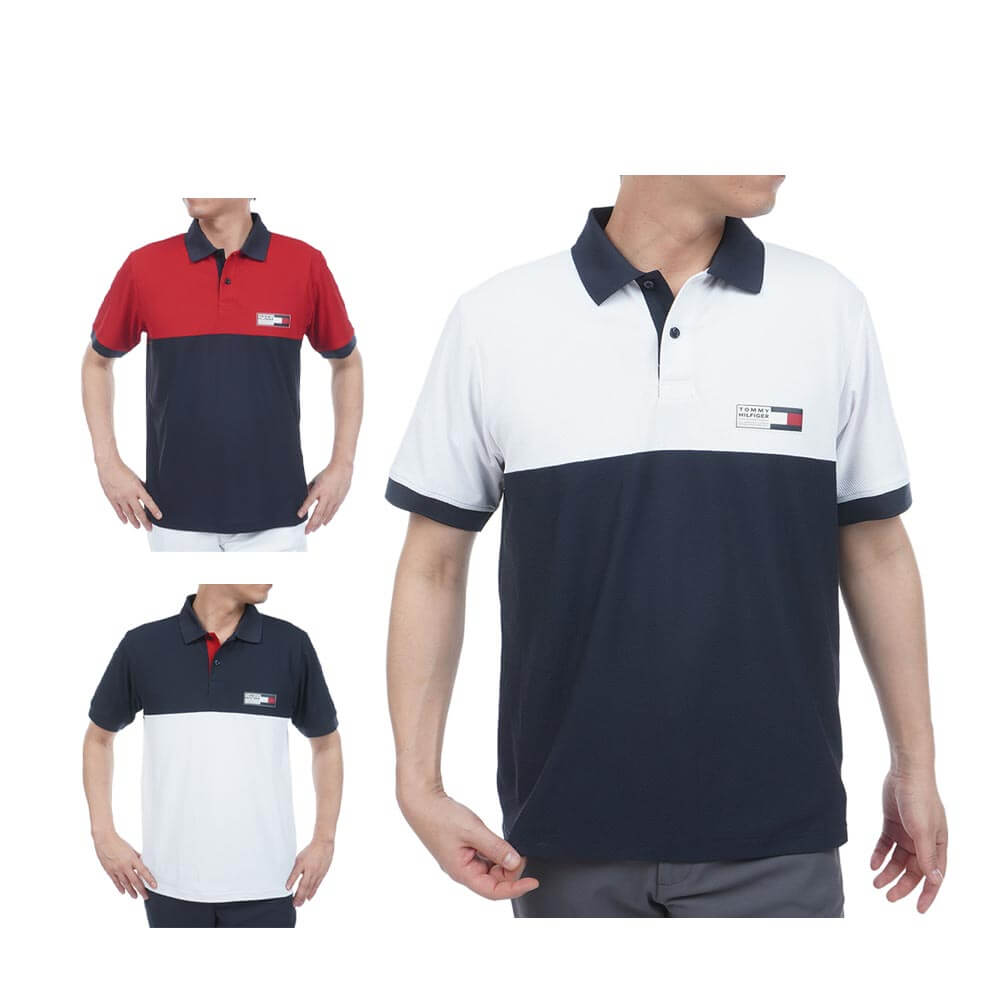 トミー ヒルフィガー ゴルフ　メンズ カラーブロック 半袖 ポロシャツ THMA602　2026年モデル