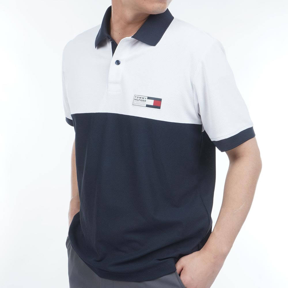 トミー ヒルフィガー ゴルフ　メンズ カラーブロック 半袖 ポロシャツ THMA602　2026年モデル 詳細4