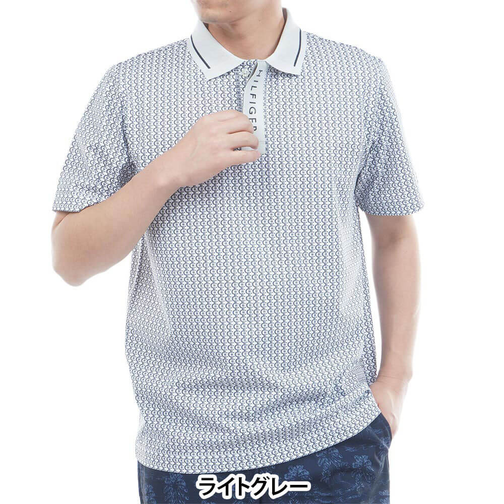 トミー ヒルフィガー ゴルフ　メンズ 小紋柄プリント 半袖 ポロシャツ THMA626　2026年モデル 詳細2