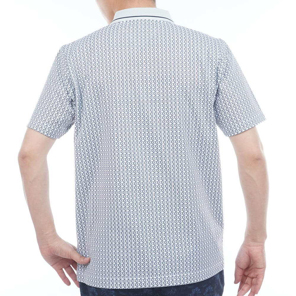 トミー ヒルフィガー ゴルフ　メンズ 小紋柄プリント 半袖 ポロシャツ THMA626　2026年モデル 詳細3