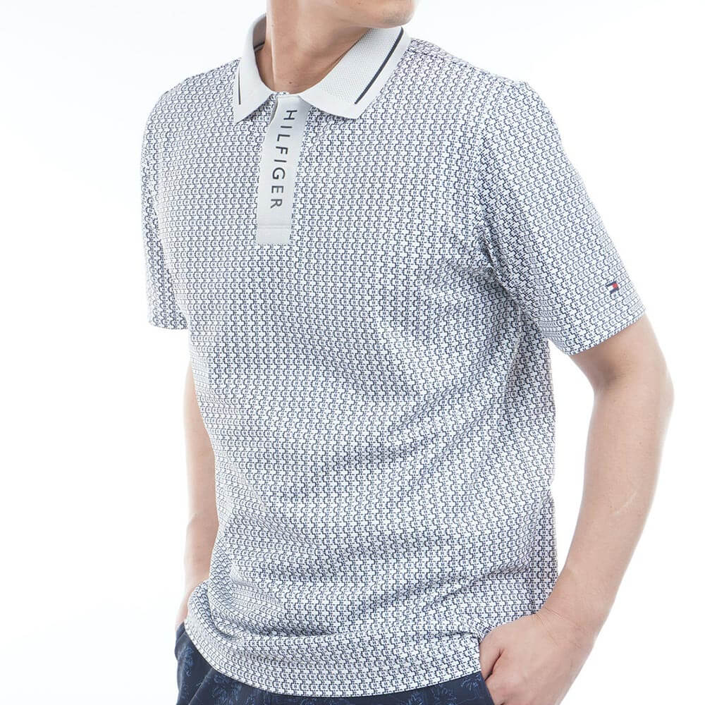 トミー ヒルフィガー ゴルフ　メンズ 小紋柄プリント 半袖 ポロシャツ THMA626　2026年モデル 詳細4