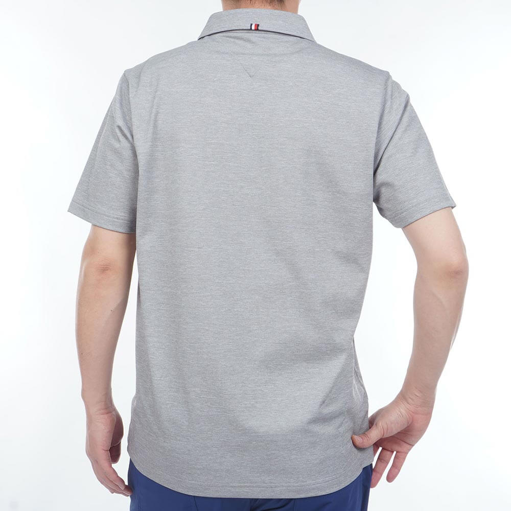 トミー ヒルフィガー ゴルフ　メンズ ワッフル生地 半袖 ハーフジップ シャツ THMA633　2026年モデル 詳細6