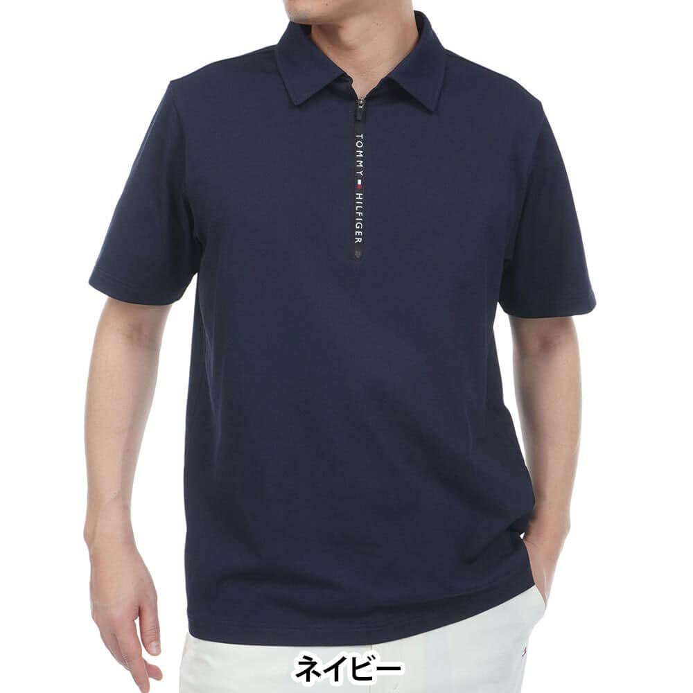 トミー ヒルフィガー ゴルフ　メンズ ワッフル生地 半袖 ハーフジップ シャツ THMA633　2026年モデル 詳細8