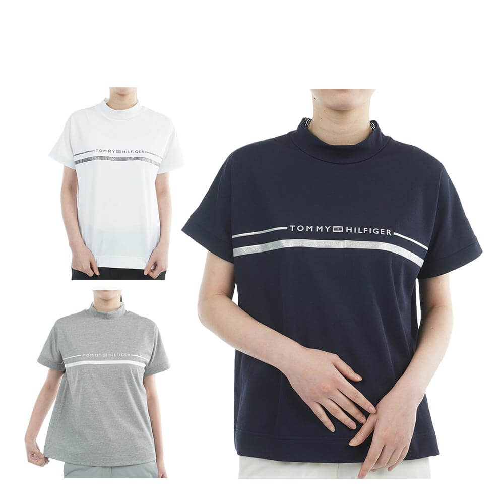 トミー ヒルフィガー ゴルフ　レディース ワッフル リラックス 半袖 モックネック シャツ THLA628　2026年モデル